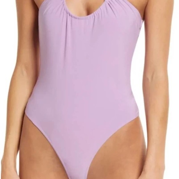 Open Edit Jersey Knit Thong Halter Bodysuit  XXS Black NWT - Picture 3 of 3